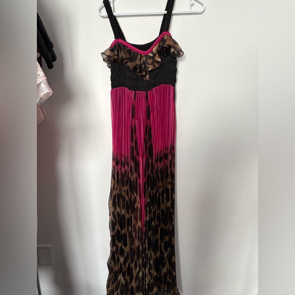 Pink and cheetah maxi dress
